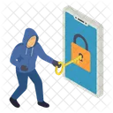 Robo De Datos Infeccion De Malware Ingenieria Social Icono