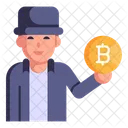 Hacker De Criptomonedas Hacker De Bitcoins Hacker De Dinero Icono