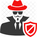 Cyber Hacker Sombrero Blanco Icono