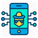 Mobile Mobile Hacked Unsafe Data Icon
