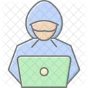 Hacker With Laptop Cyber Security Data Protection Icon