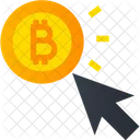 Haga Clic En Bitcoin Bitcoin Criptomoneda Icono