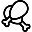 Hahnchenkeule Mandeln Apfelkuchen Symbol