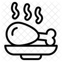 Hahnchenschenkel Essen Hahnchenstuck Symbol