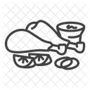 Hahnchenschenkel Huhn Fleisch Symbol