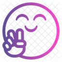 Hai Peace Emoticon Cute Emoji Icon