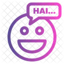 Haii Emoticon Cute Emoji Icon