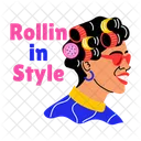 Hair Roller Styling Fashion Icon