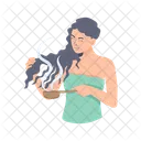 Hair Steaming Indian Girl Indian Lady Icon