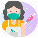 Female Hairdresser Vaccination Icon