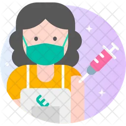 Female Hairdresser Vaccination  Icon