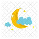 Halbmond mit Wolken  Symbol
