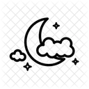 Halbmond mit Wolken  Symbol