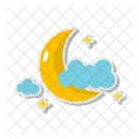 Halbmond mit Wolken  Symbol