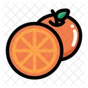 Halfte Orange Obst Symbol