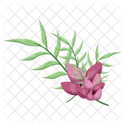 Half Bloom Flower with Long Leaves  Icon