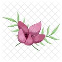 Half bloom flower with long leaves  Icon