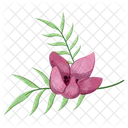 Half Bloom Flower with Long Leaves  Icon