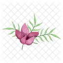 Half Bloom Flower with Long Leaves  Icon
