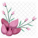 Half bloom pink flower bush  Icon