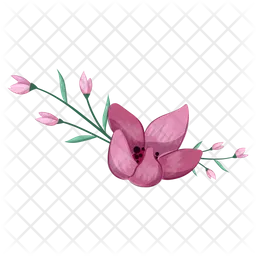 Half Bloom Pink Flower Bush  Icon