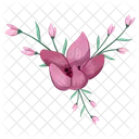 Half Bloom Pink Flower Bush  Icon