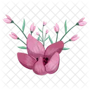 Half Bloom Pink Flower Bush  Icon