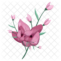 Half Bloom Pink Flower Bush  Icon