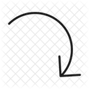 Half Circle Left Up Arrow Semicircle Arrow Black Half Circle Arrow Icon