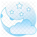 Cloudy Night Night Time Night Sky Icon