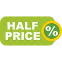Half Price Deal Label Icon