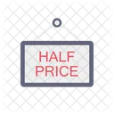Half Price Board Signboard Signal Icon