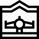 Hangar Akkreditierung Flugzeug Symbol