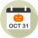 Halloween Calendar 31 Date Event Schedule Icon
