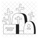 Halloween cemetery with crosses  Icon