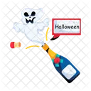 Halloween Message Halloween Champagne Spooky Ghost Icon