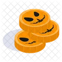 Halloween Coins Spooky Icon