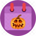 Halloween Day Calendar Pumpkin Icon