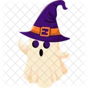 Halloween Ghost With Flying Bats  Icon