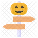Halloween Signpost Halloween Guidepost Halloween Navigation Icon