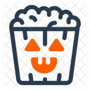 Halloween Popcorn Treat Spooky Icon