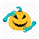 Zombie Hands Halloween Pumpkin Halloween Squash Icon