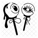 Halloween Sweets Lollipops Eyeballs Icon