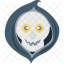 Teschio Di Halloween Fantasma Malvagio Spaventoso Spaventoso Icon