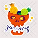 Spooky Treats Candies Skull Halloween Treats Icon