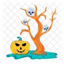 Halloween Tree Spooky Tree Scary Tree Icône
