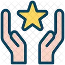 Stern Halten Hand Geben Symbol