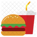 Hamburger Con Bevanda Fredda Icon