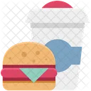 Hamburger E Succhi Di Frutta Hamburger Fast Food Icon