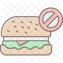 Hamburger Non Autorise Icone De Couleur Lineaire Icon